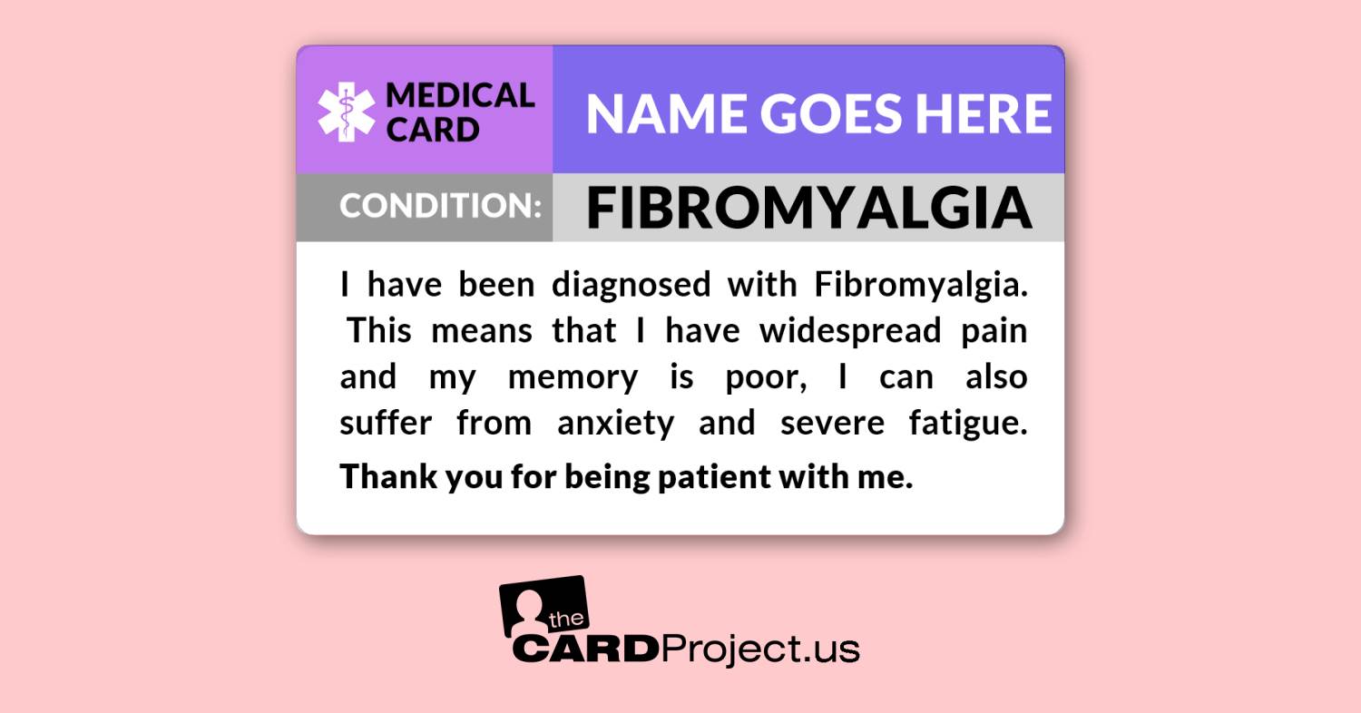 Fibromyalgia Medical ID Card (FRONT)
